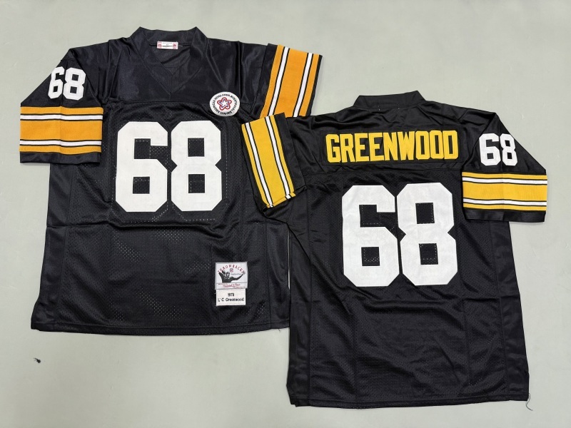 Men 2025 Pittsburgh Steelers 68 Grwwnwood black Throwback Limited NFL Jersey style 002